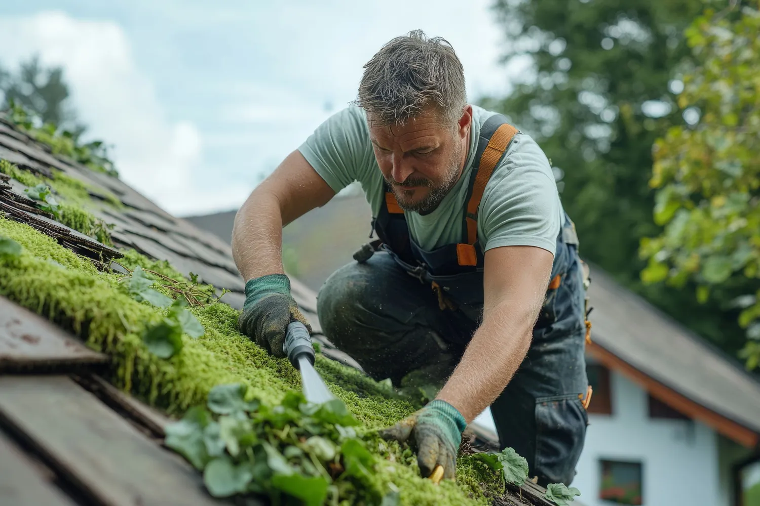 Maison avec toiture r&eacute;nov&eacute;e